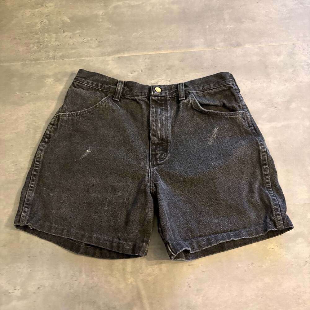 Rustler Vintage Black Denim Shorts Size 16 Husky